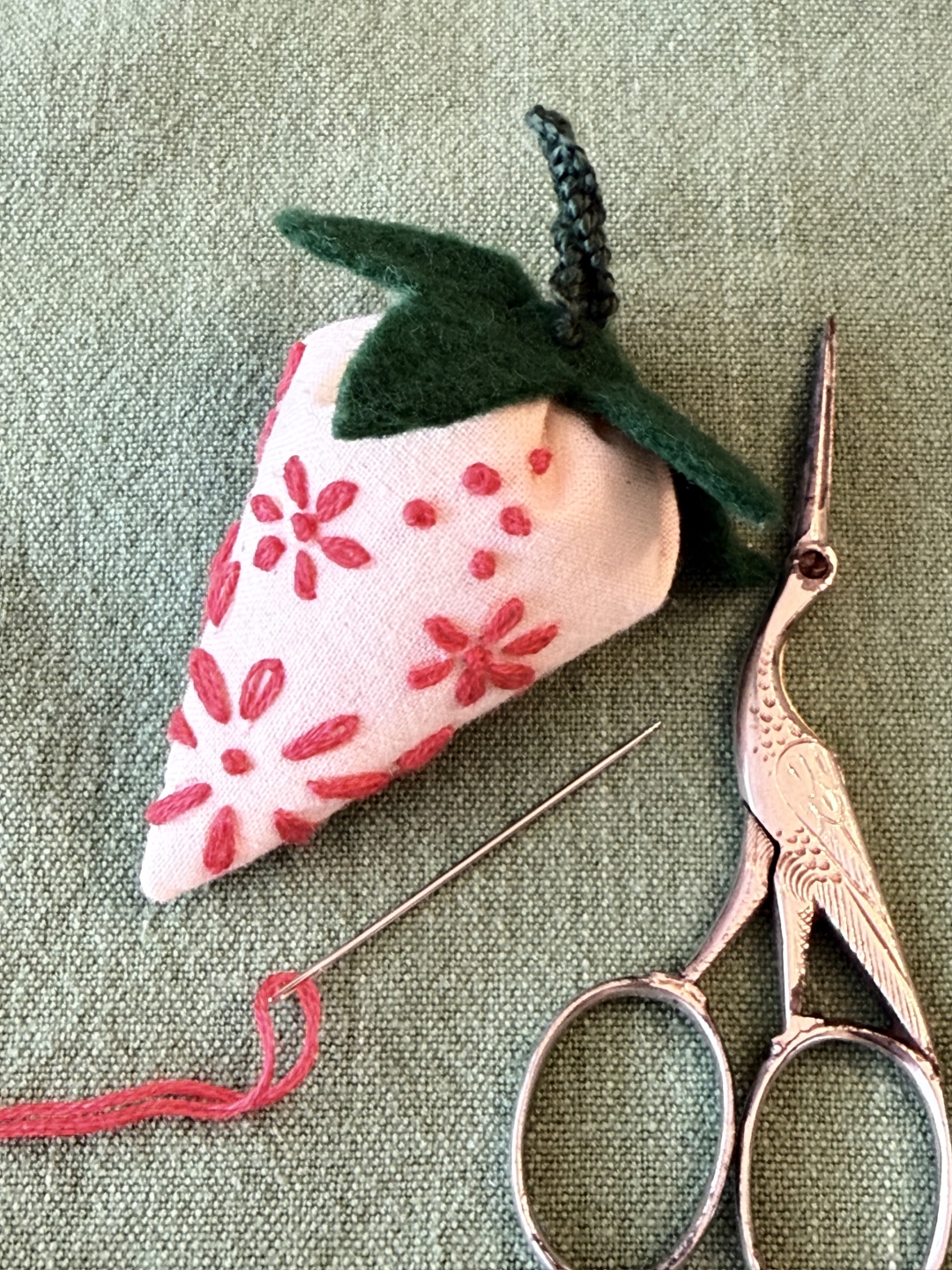  Sweet Stitches: Redwork Strawberry Pincushion Workshop with Sienna Larson (one-day) - July 29th